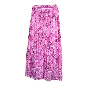 NWOT Her Destiny Pink Watercolor Floral Maxi Skirt